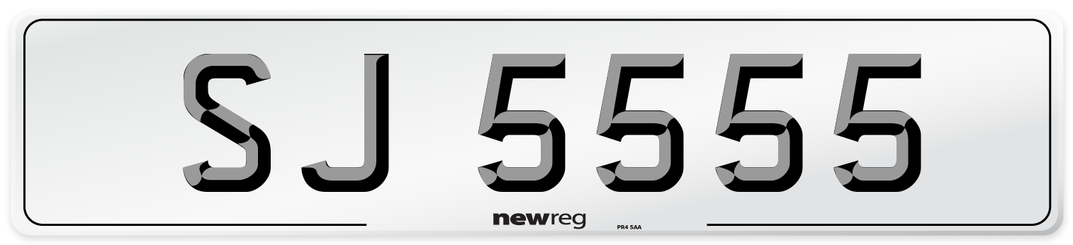SJ 5555 Number Plate from New Reg